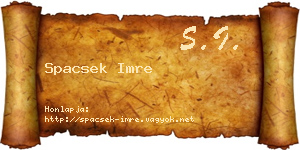 Spacsek Imre névjegykártya