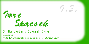 imre spacsek business card